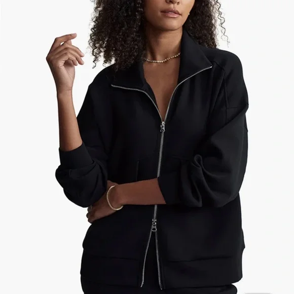 Varley Black Garcia Zip Through Sweatshirt NWOT - Picture 1 of 9